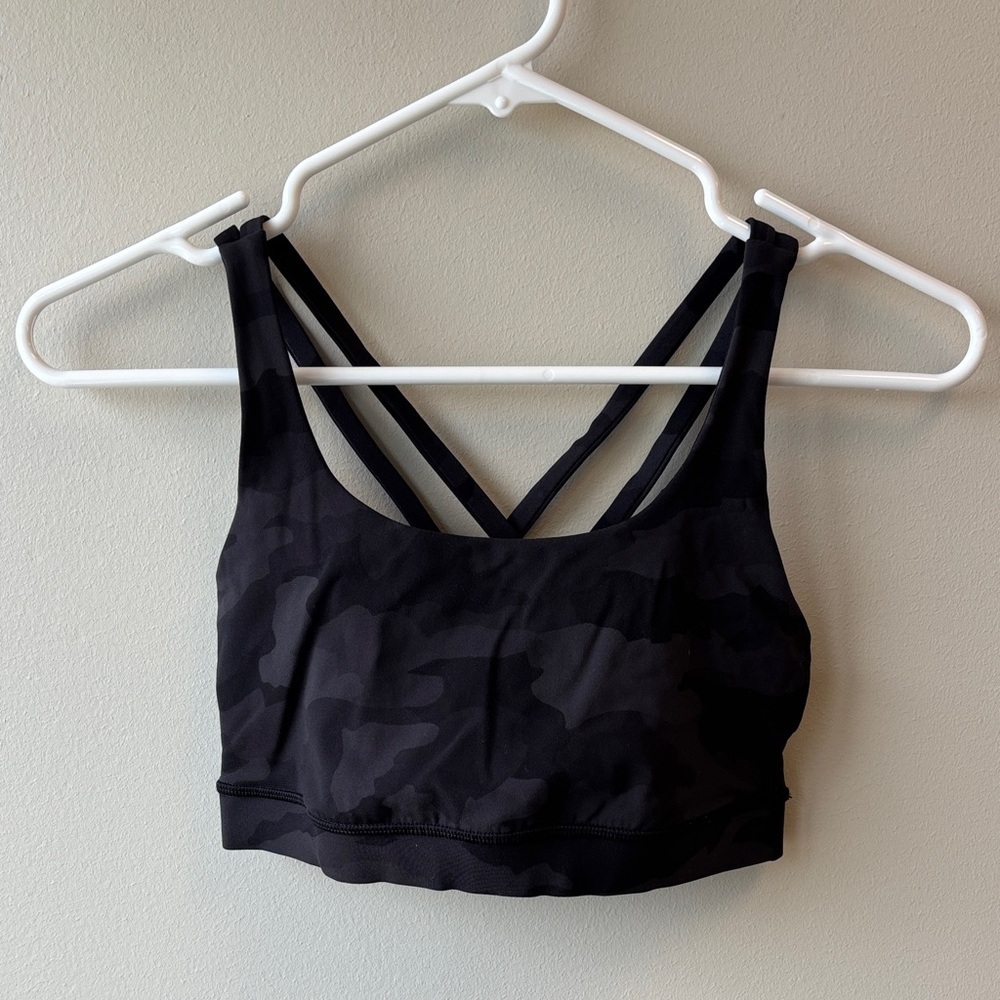 Lululemon Black Camouflage Sports Bra